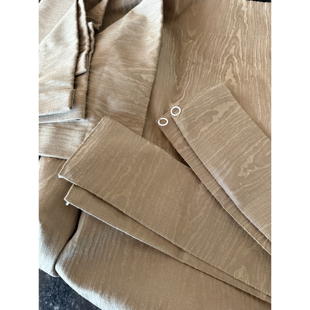 Waverly Classics Faux Bois Curtain Panels Set of 2 Tan Woodgrain 48 X 84